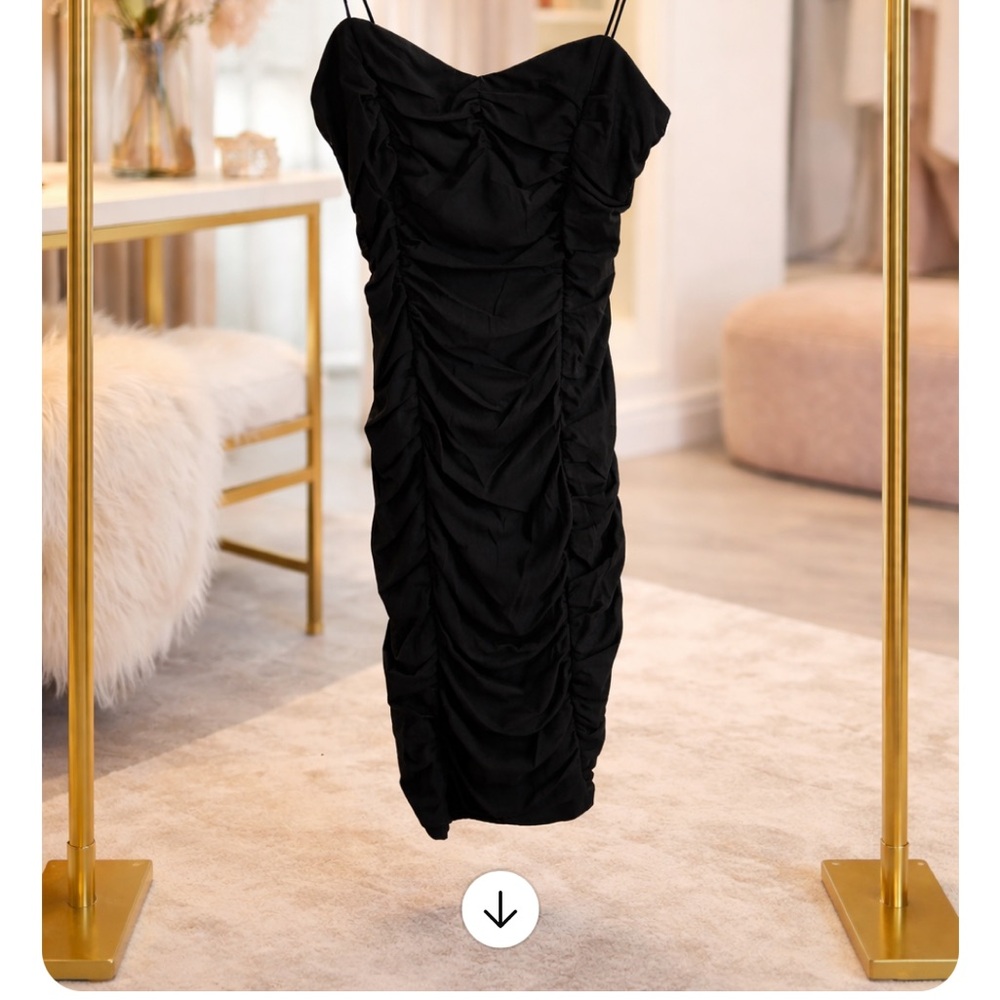 Elegant Black Ruched Dress